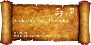 Szekszárdi Piroska névjegykártya