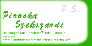 piroska szekszardi business card